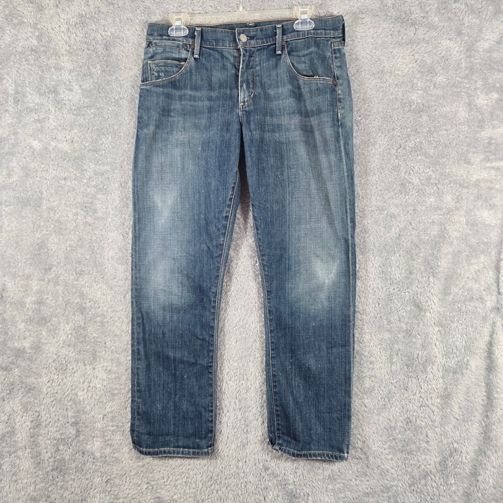 Citizens of Humanity Dylan Drop Rise Cropped Jeans Blue Wash 1254-131 Size 27